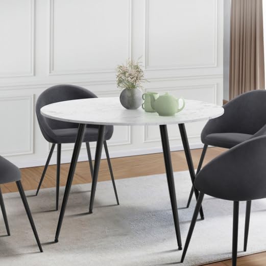 Table à Manger Ronde Pour 4 Personnes Effet marbre