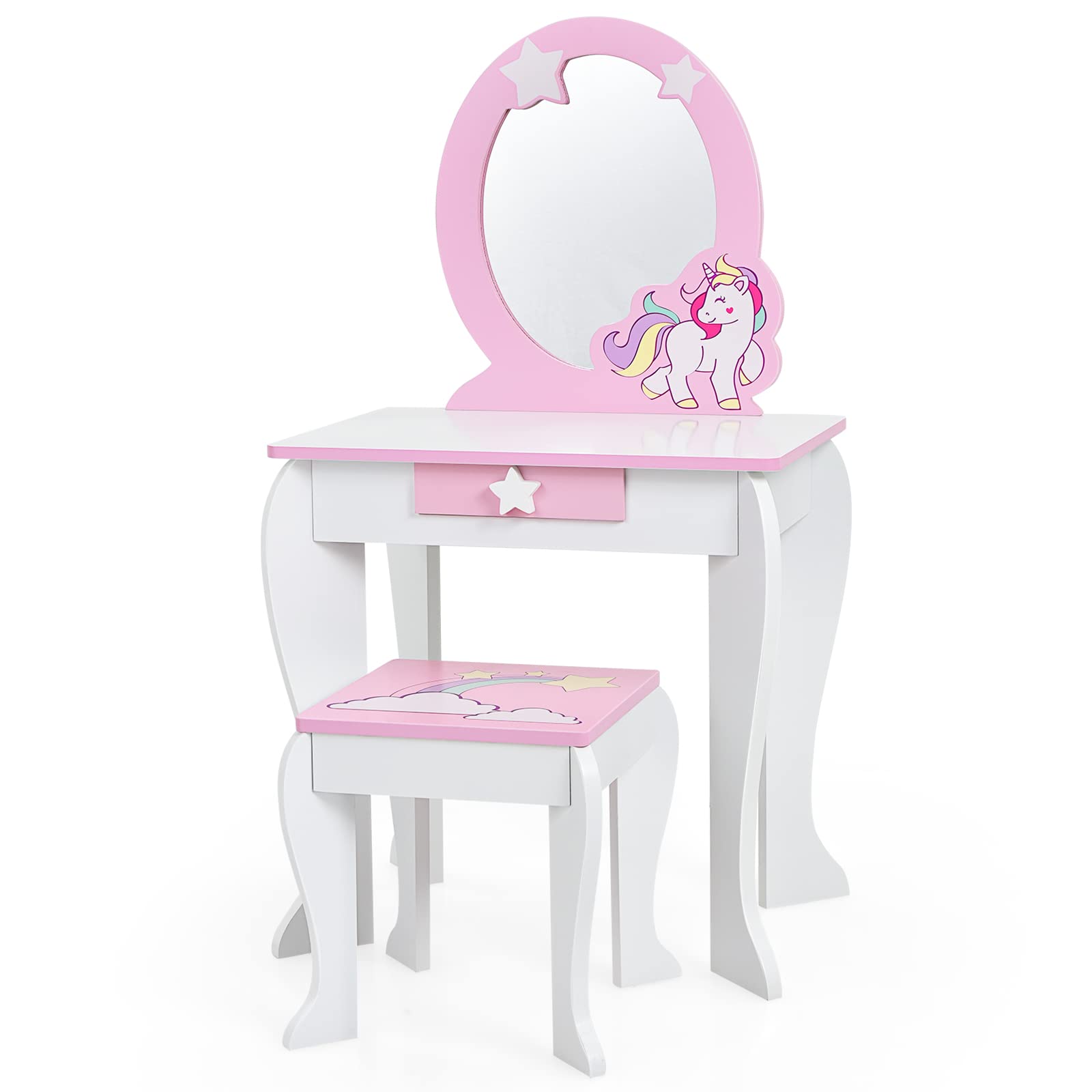 Coiffeuse enfant pour fille avec miroir Amovible