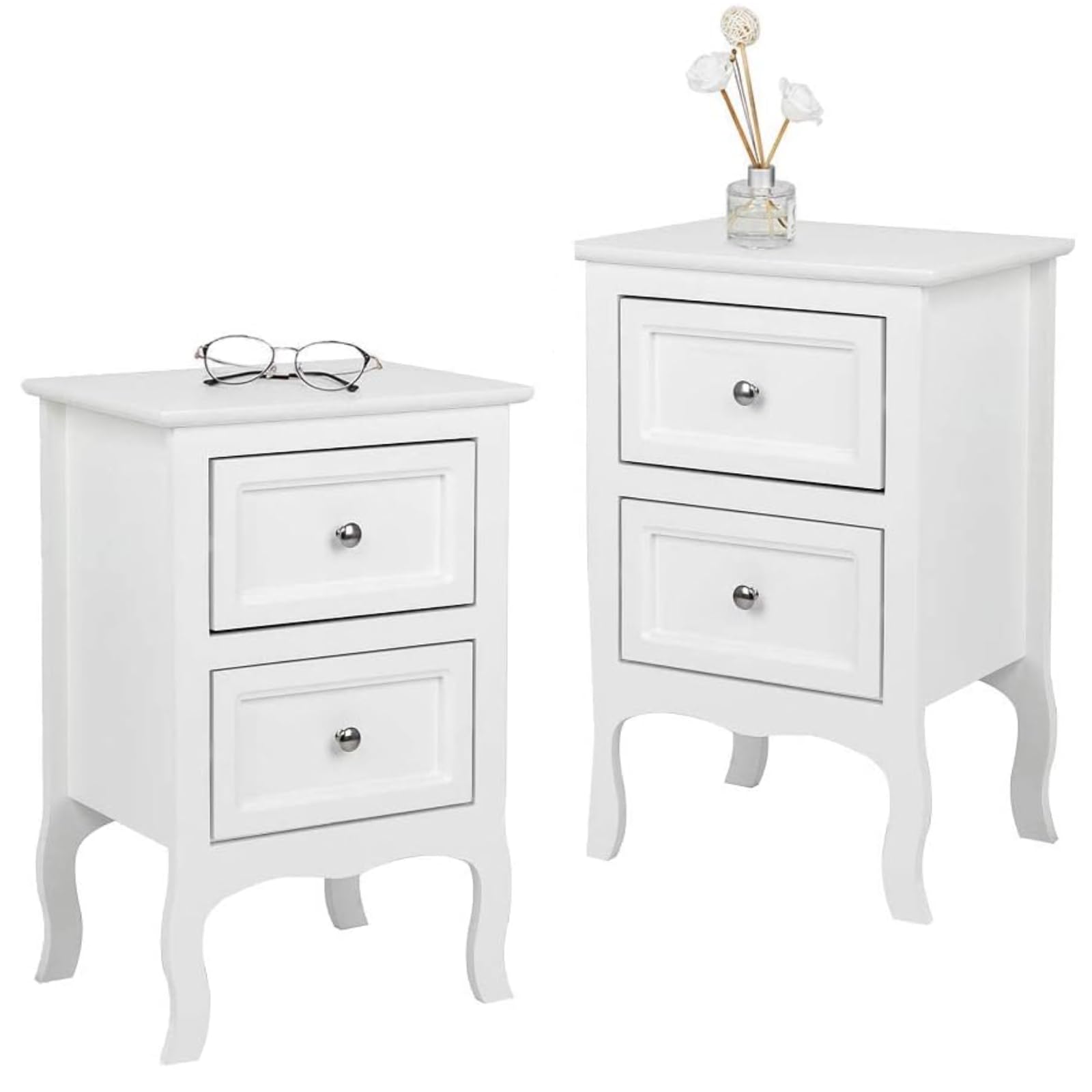 Table a chevet lot de 2 Blanche en Bois