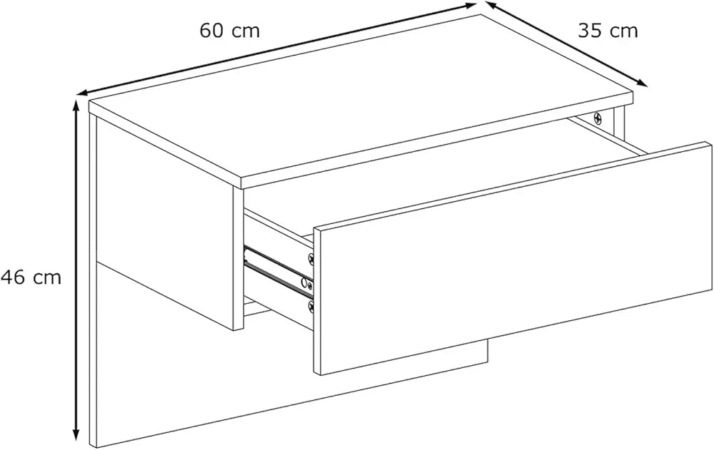 Table de chevet suspendu en bois