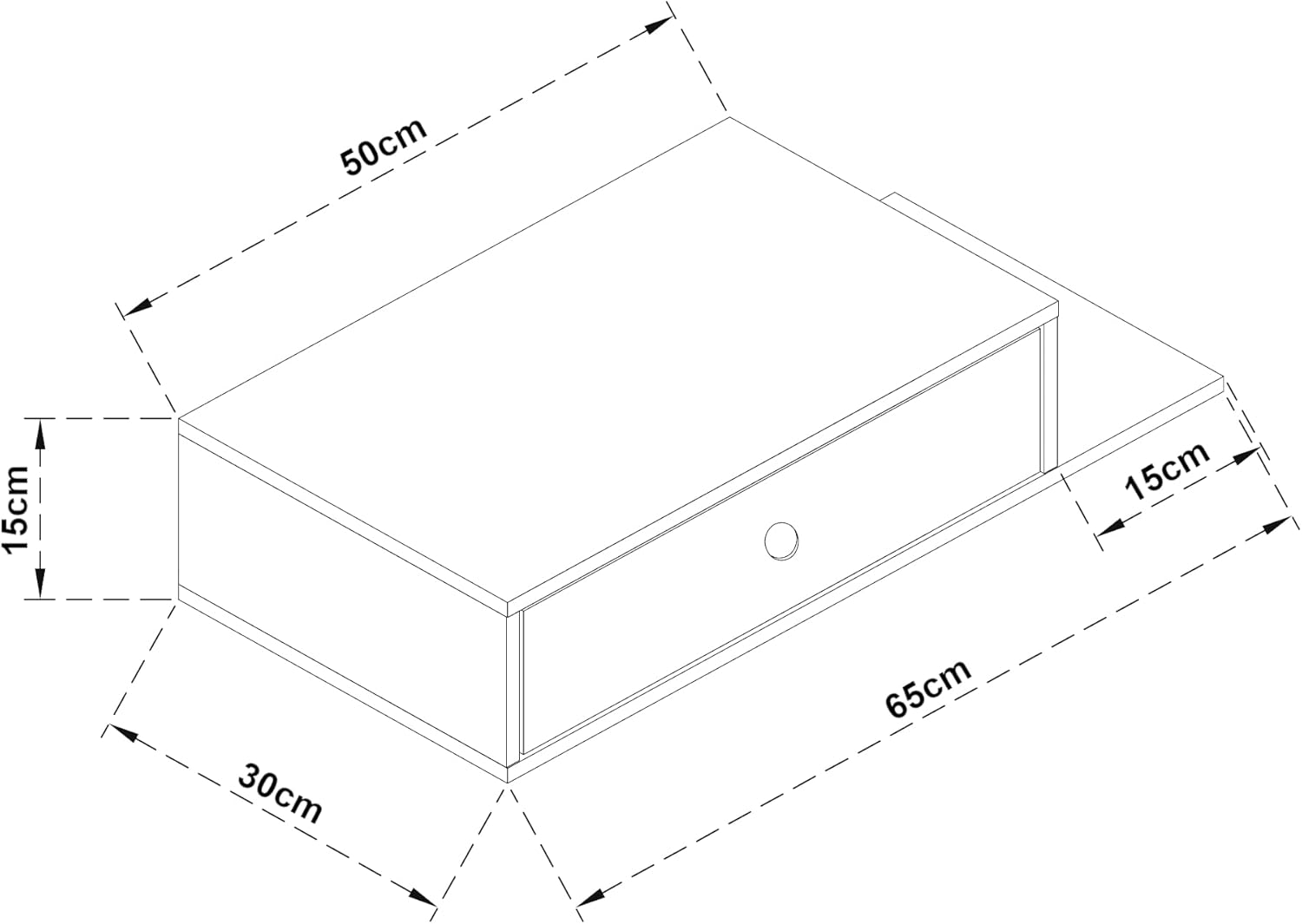 Table de chevet suspendu avec tiroir