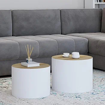 Lot de 2 Tables Basses design rond