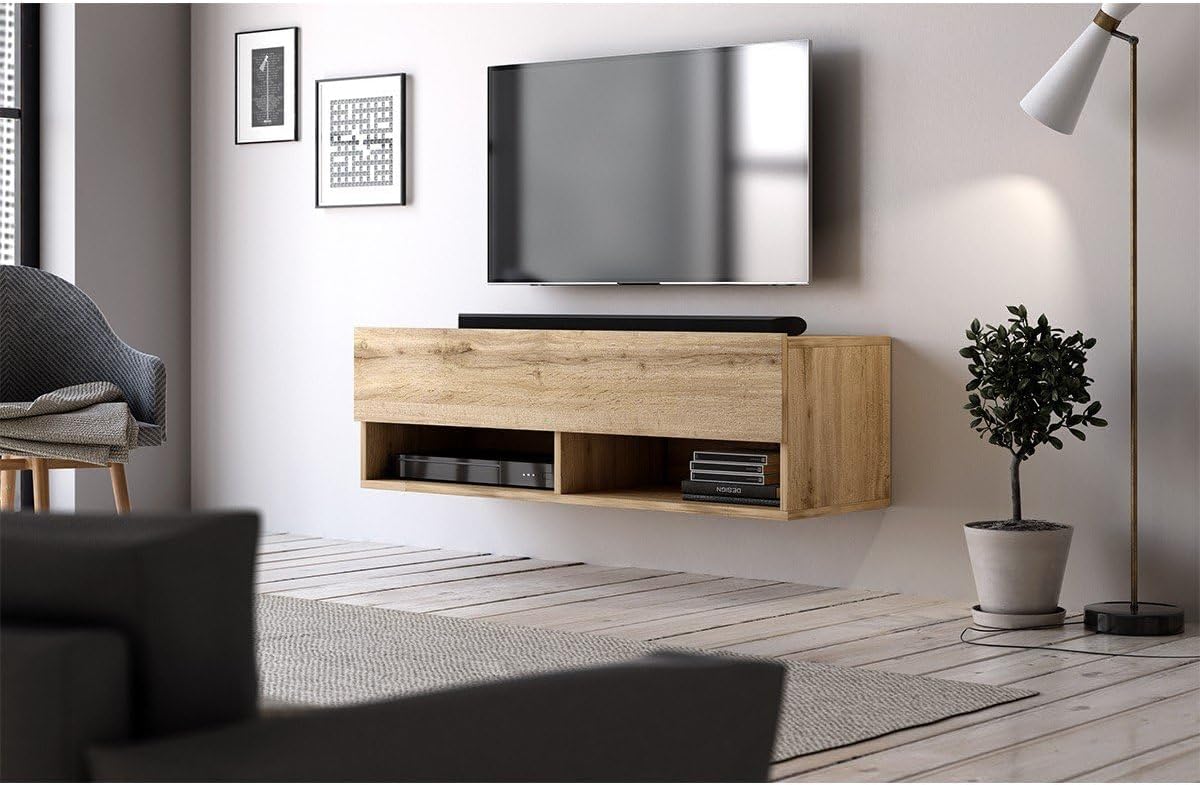 Meuble suspendu tv bois