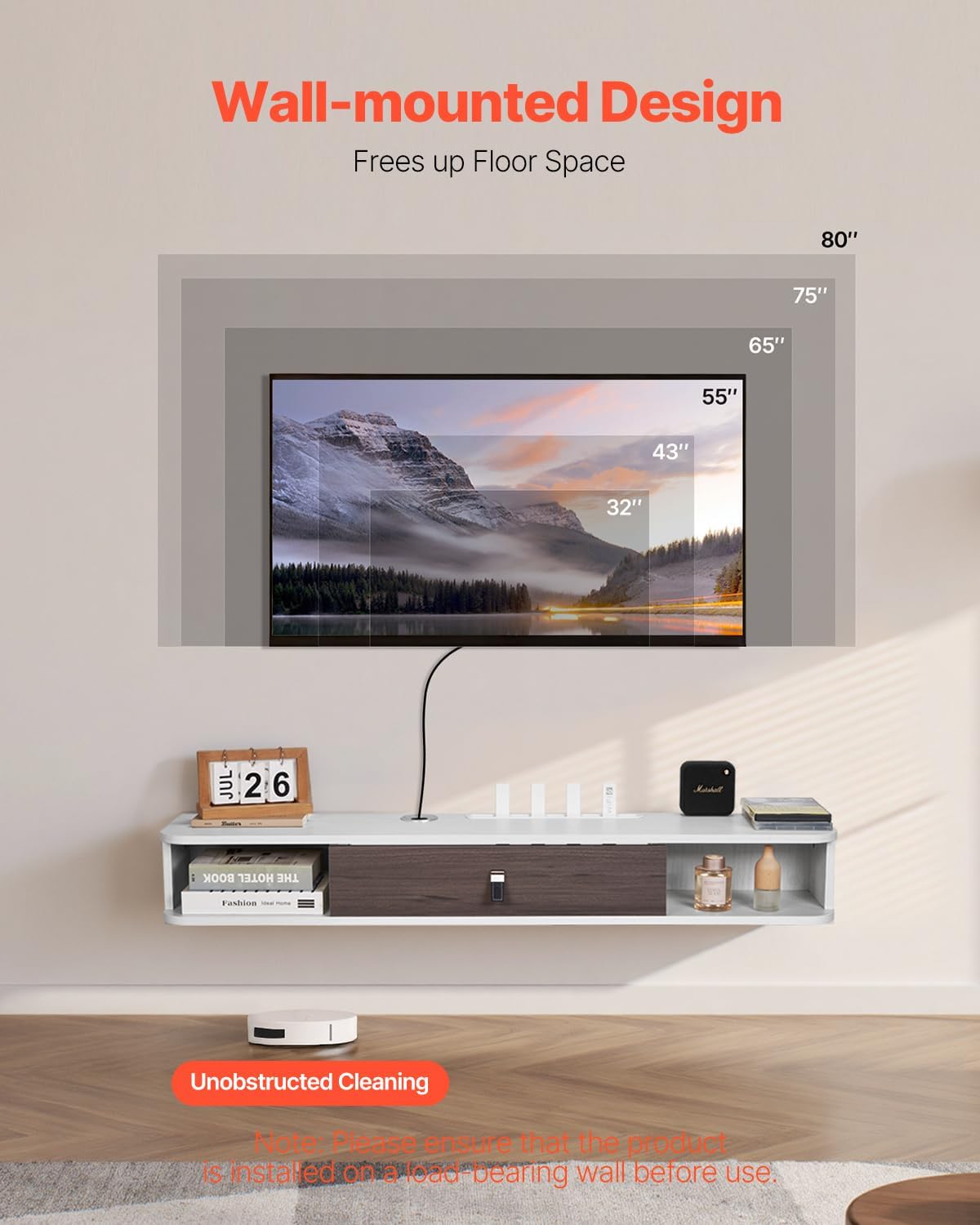 Meubles tv design suspendu