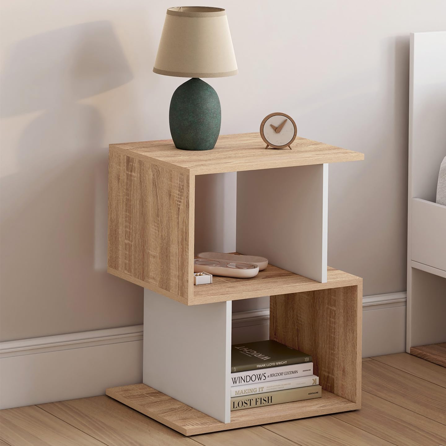 Lot de 2 table de chevet scandinave en Forme S