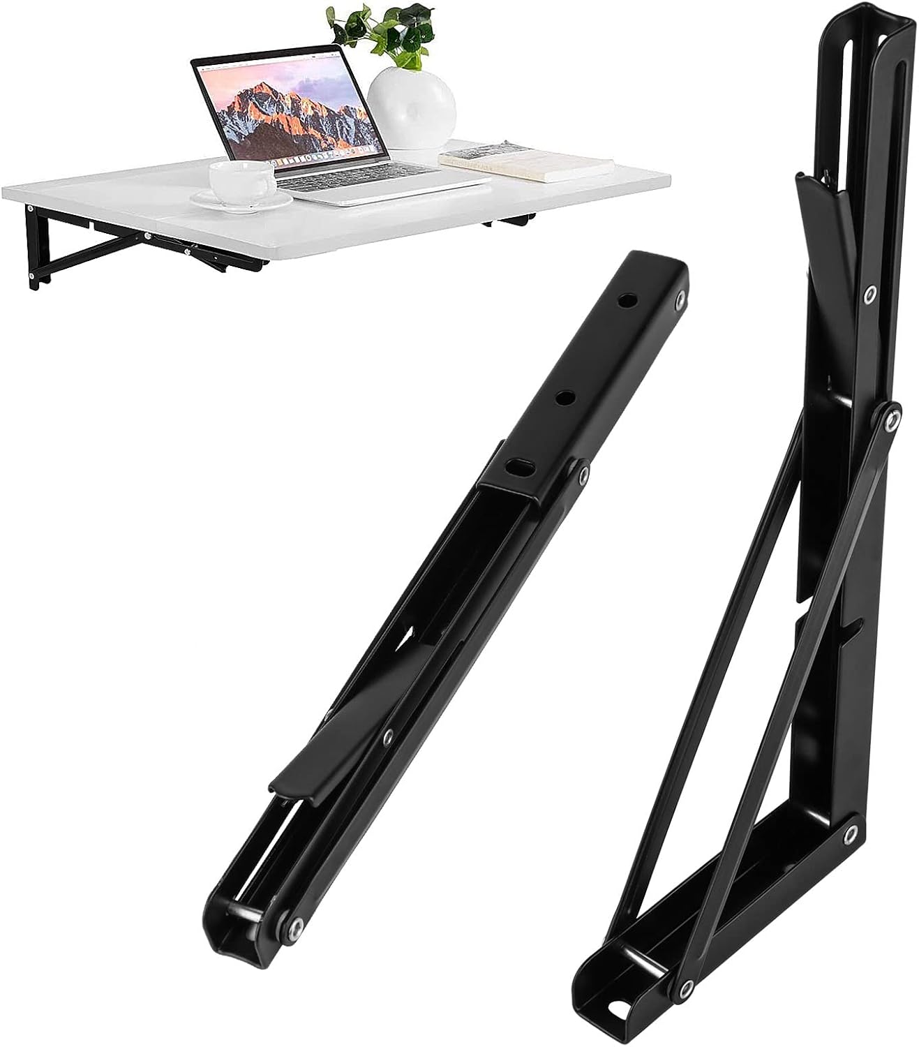 Lot de 2 tables pliantes murales repliables