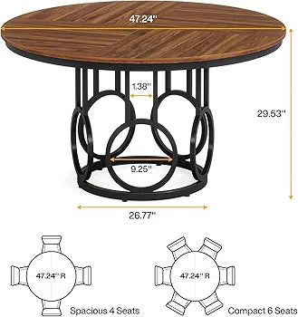 Table de salle à manger ronde en bois