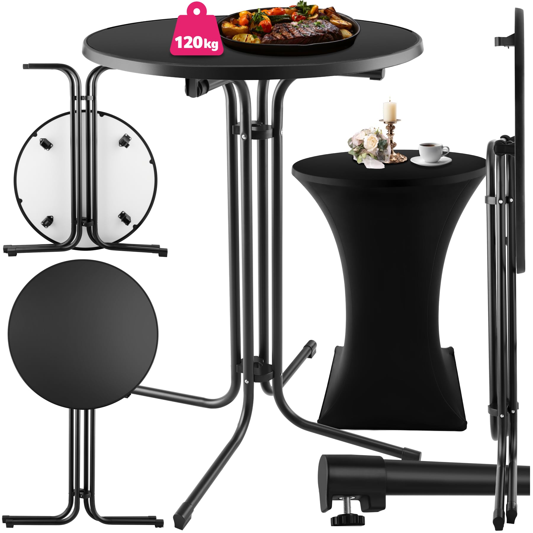 Table a manger debout Table de Bar Ronde Pliante