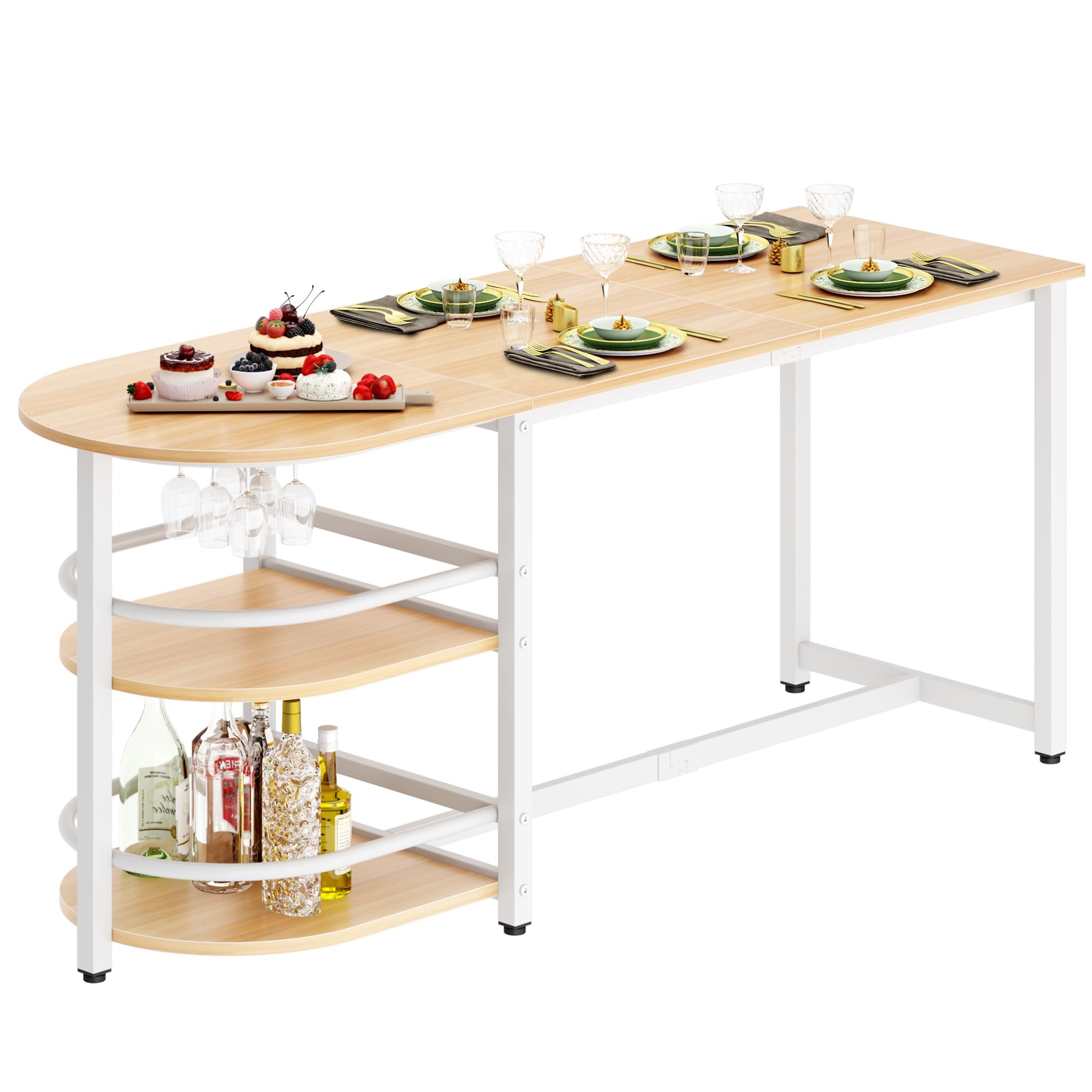 Table ovale salle à manger avec 2 étagère