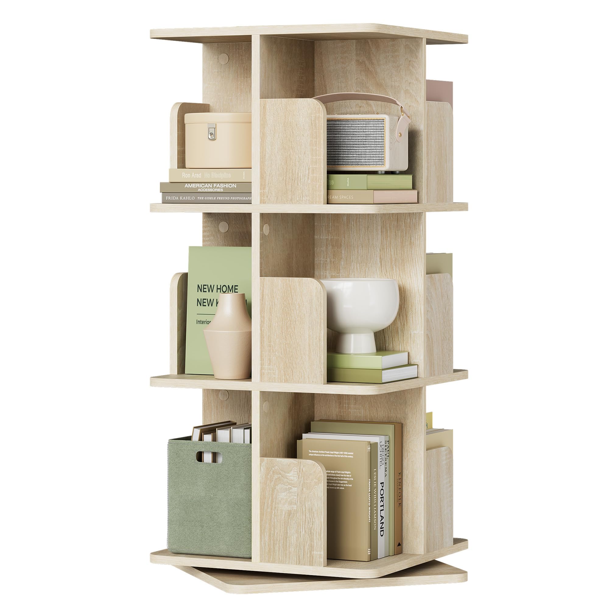 Bibliothèque design bois rotative