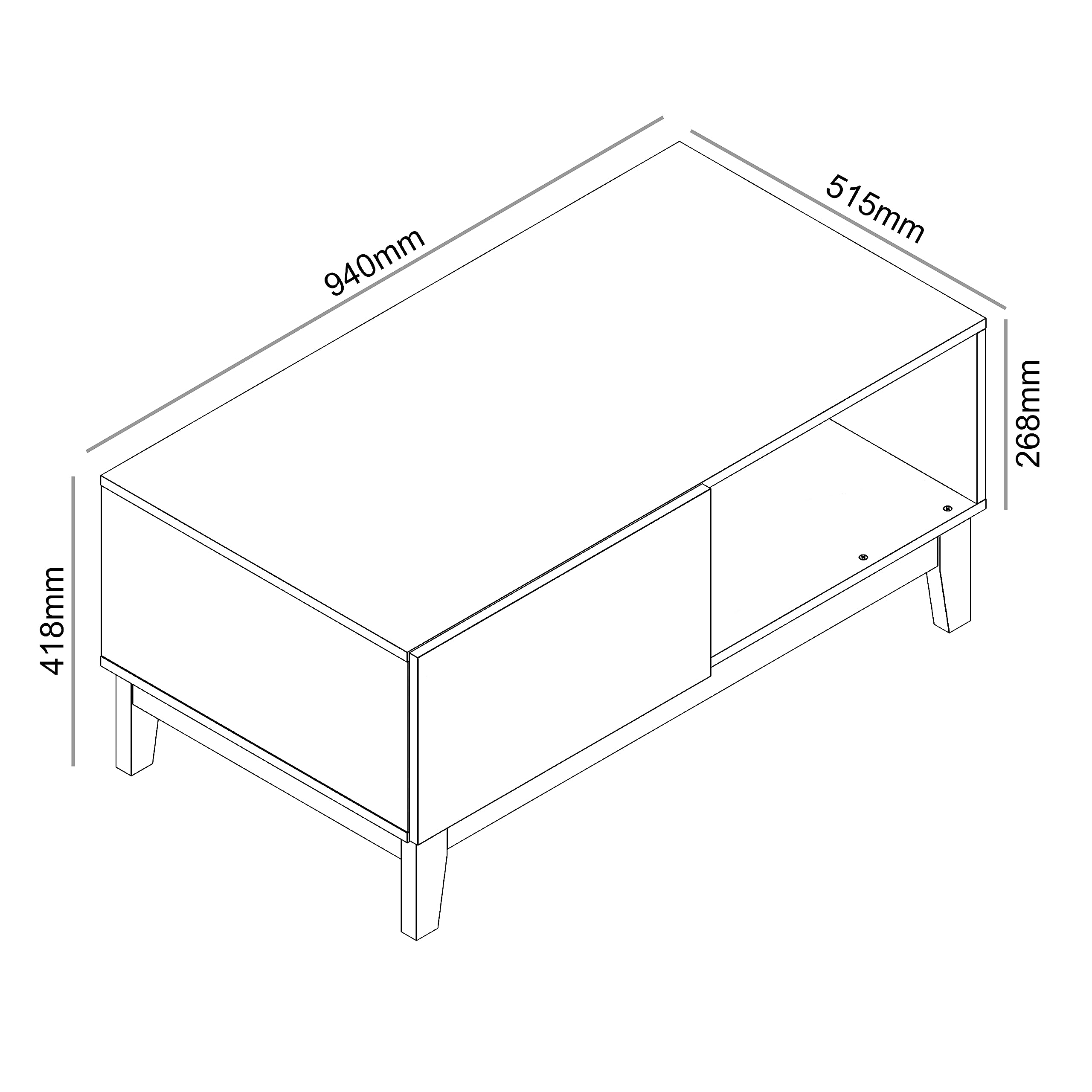 Table basse rectangulaire en Bois