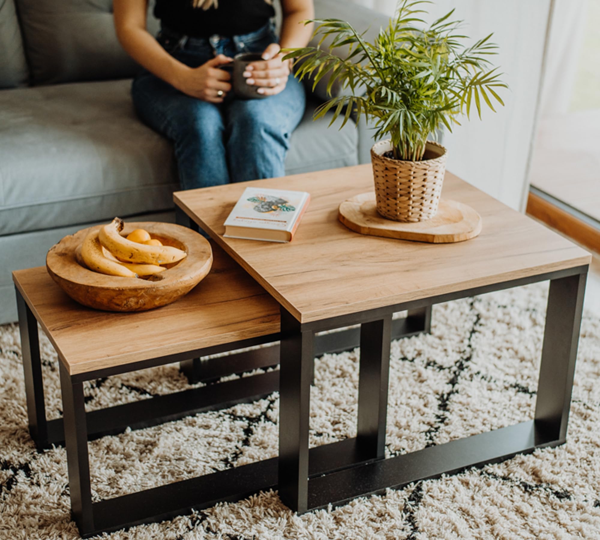 Table basse en bois rectangulaire en Bois
