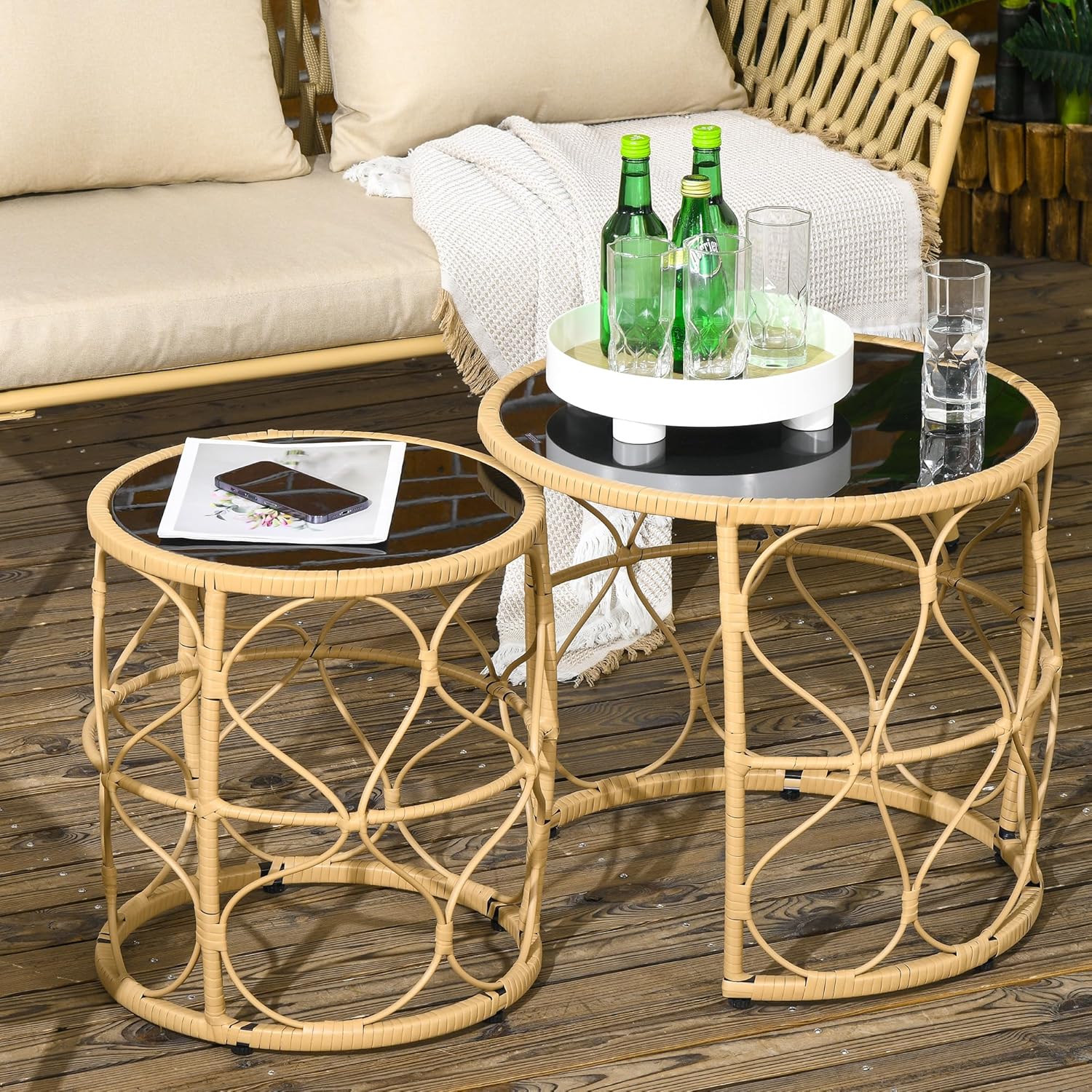 Table basse ronde  Lot de 2 Tables