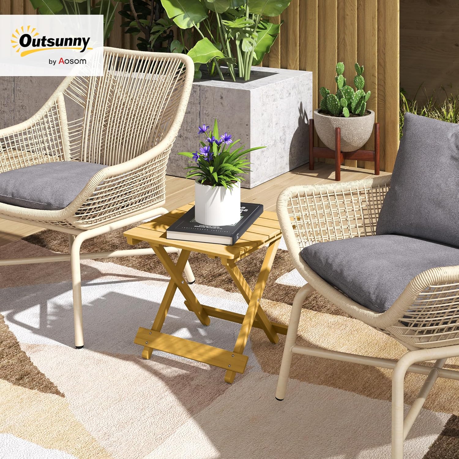 Table basse bois Massif de jardin Pliante