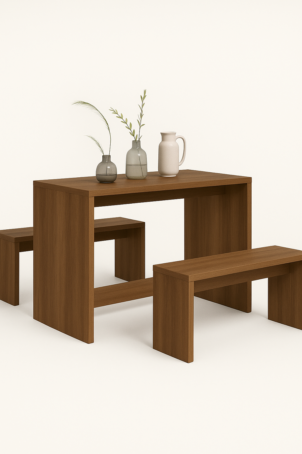 Table à Manger et 2 Chaises en chêne Brun