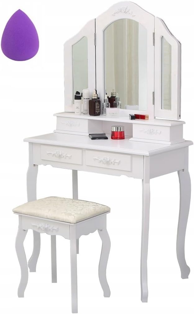  Coiffeuse moderne avec Miroir et tabouret 