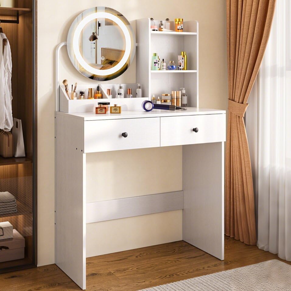 Coiffeuse moderne avec éclairage LED blanche