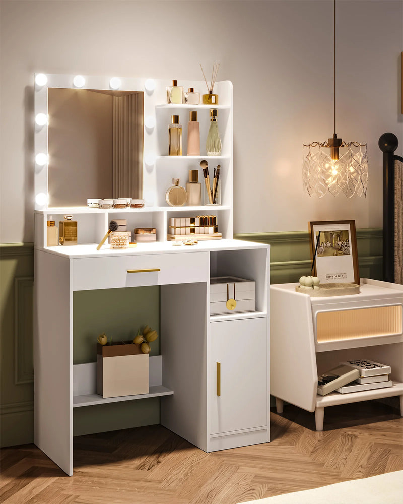 Coiffeuse moderne avec miroir LED