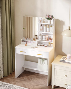 Coiffeuse moderne avec miroir blanc