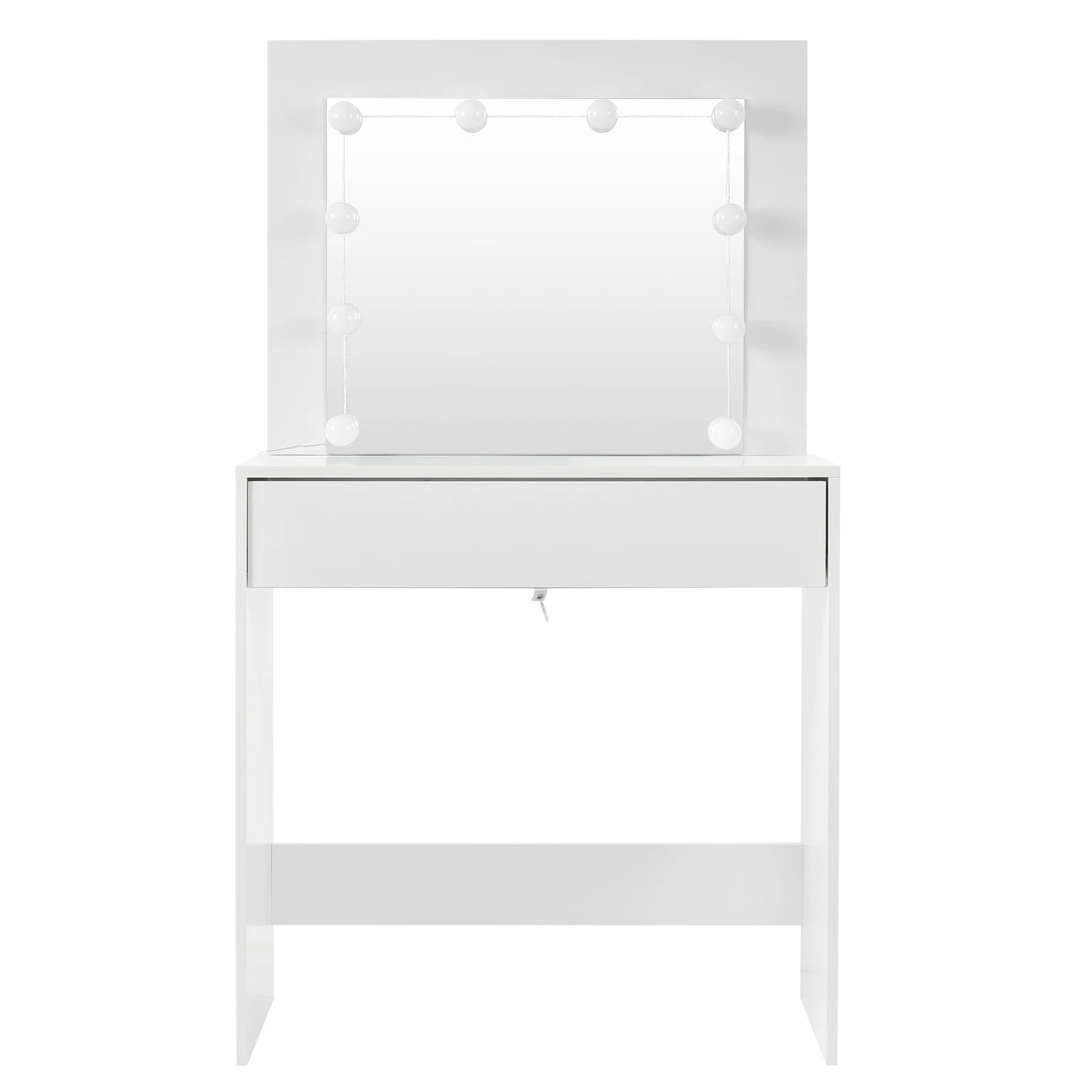 Coiffeuse moderne blanche avec éclairage LED