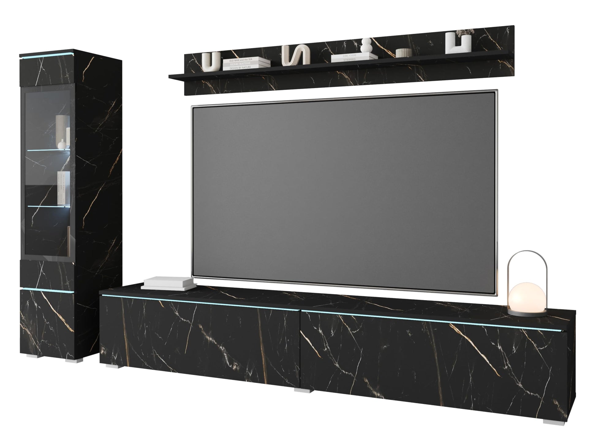 Ensemble de meuble Tv Suspendu Ou Debout avec LED