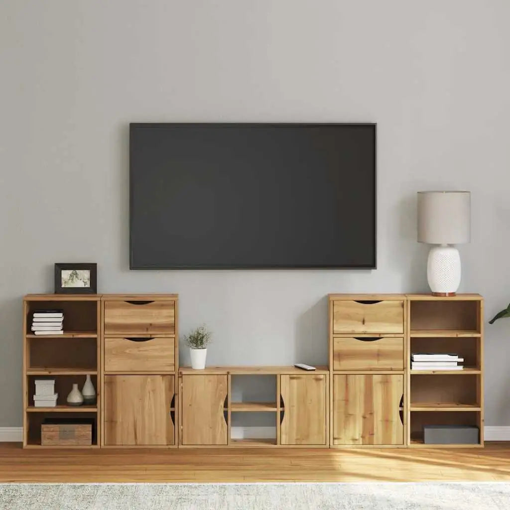 Ensemble meuble tv moderne 5 pièces en bois
