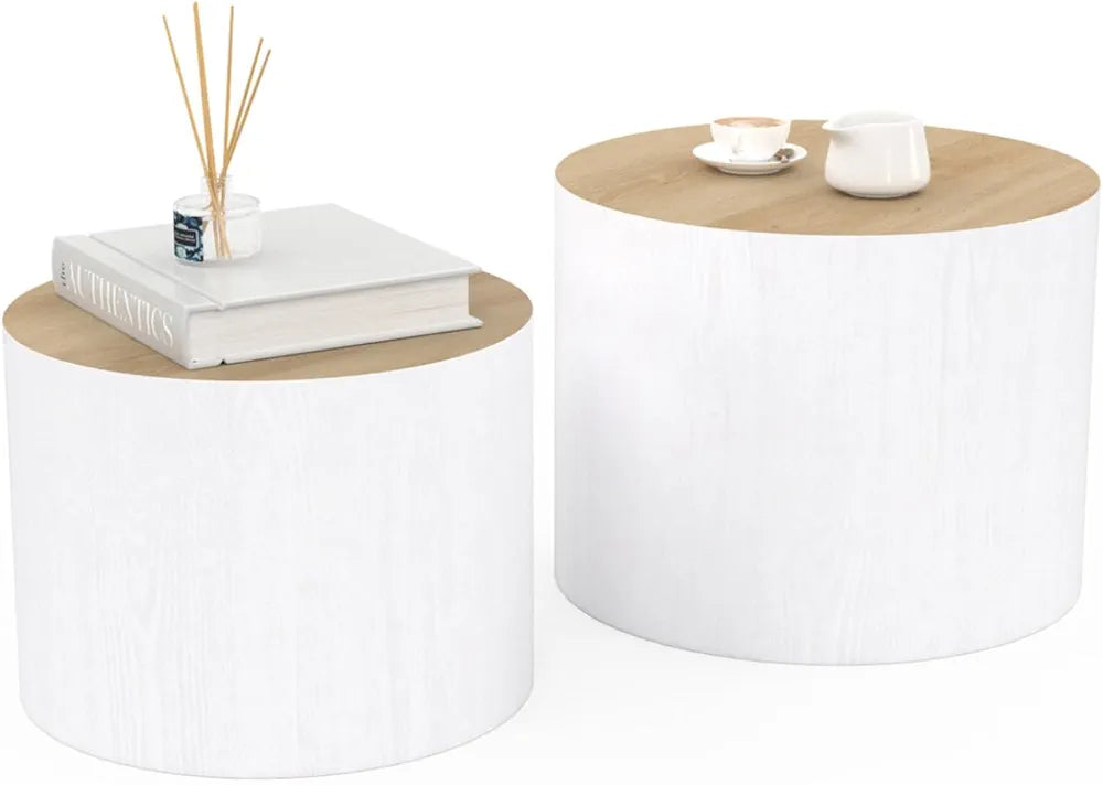  Lot de 2 Tables Basses design rond