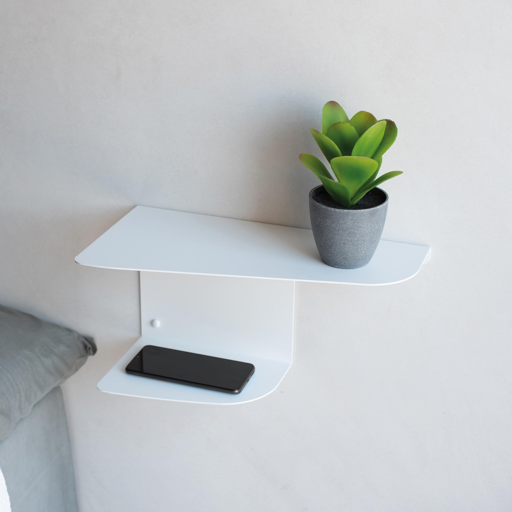 Lot de 2 table de chevet suspendu noires en métal 