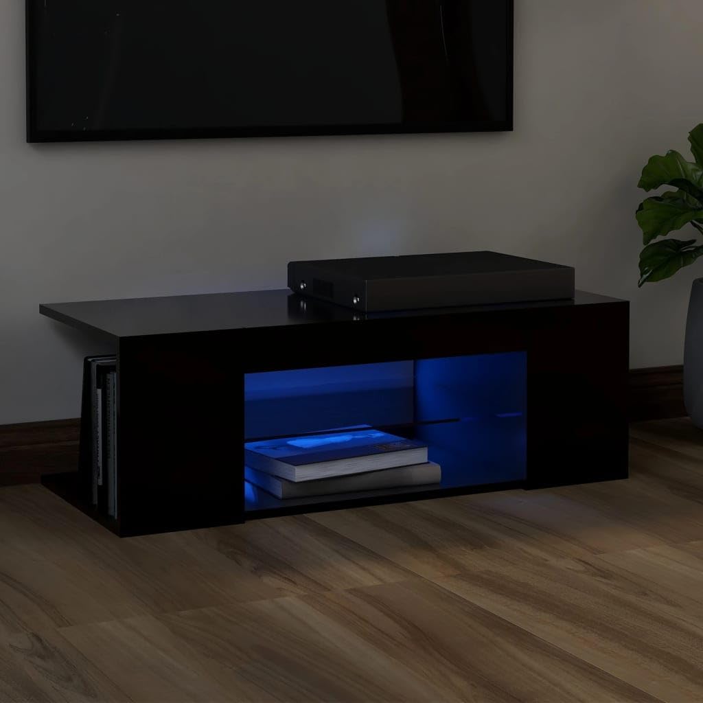  Meuble tv avec lumières LED Noir 