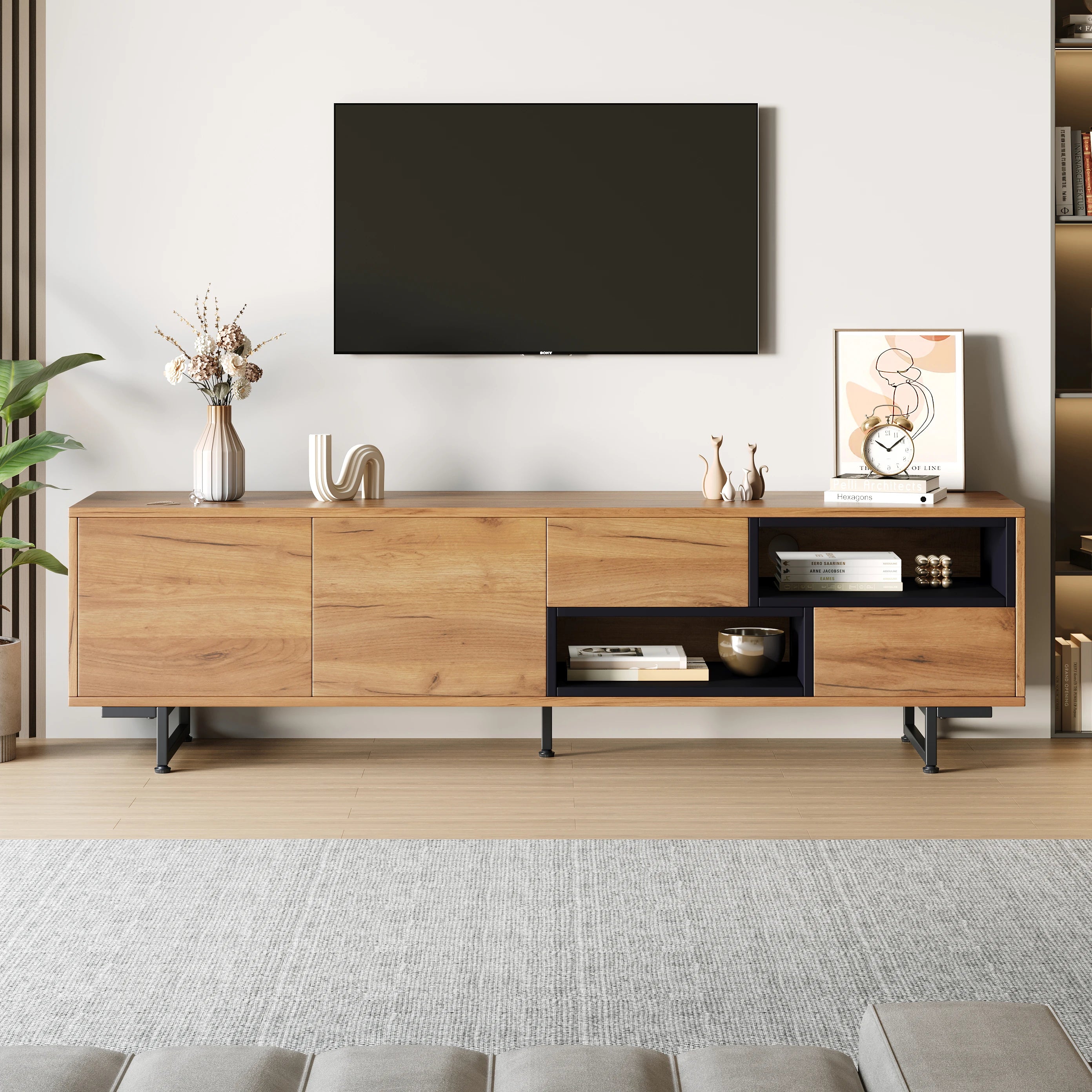 Meuble tv moderne en bois Bas 