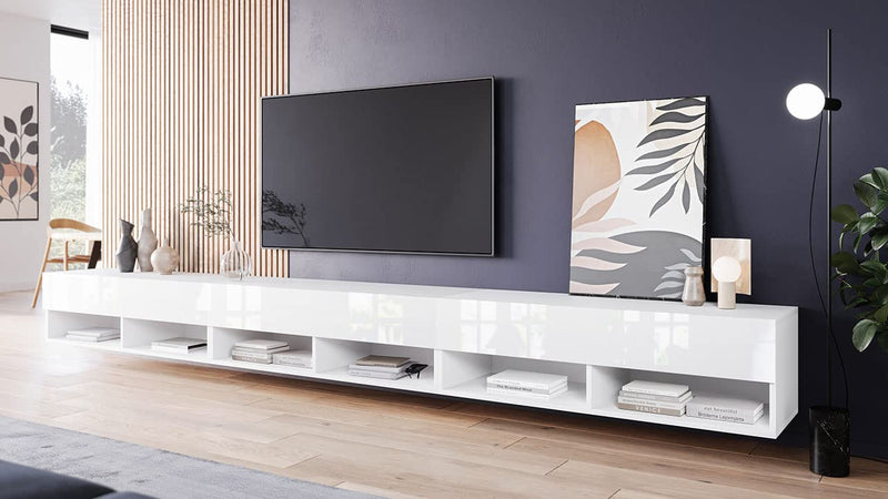 Meuble tv suspendu design blanc
