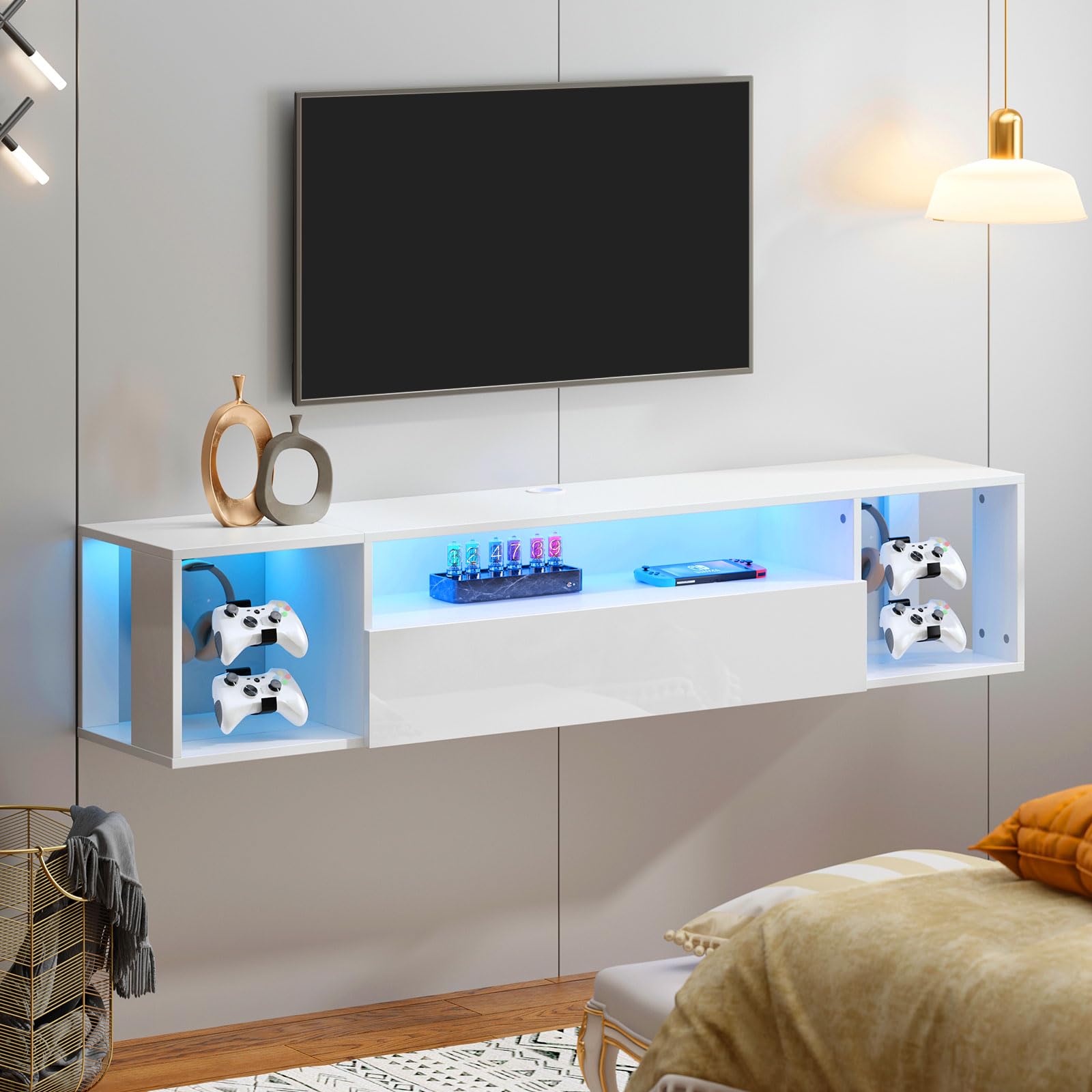 Meubles tv design suspendu LED 