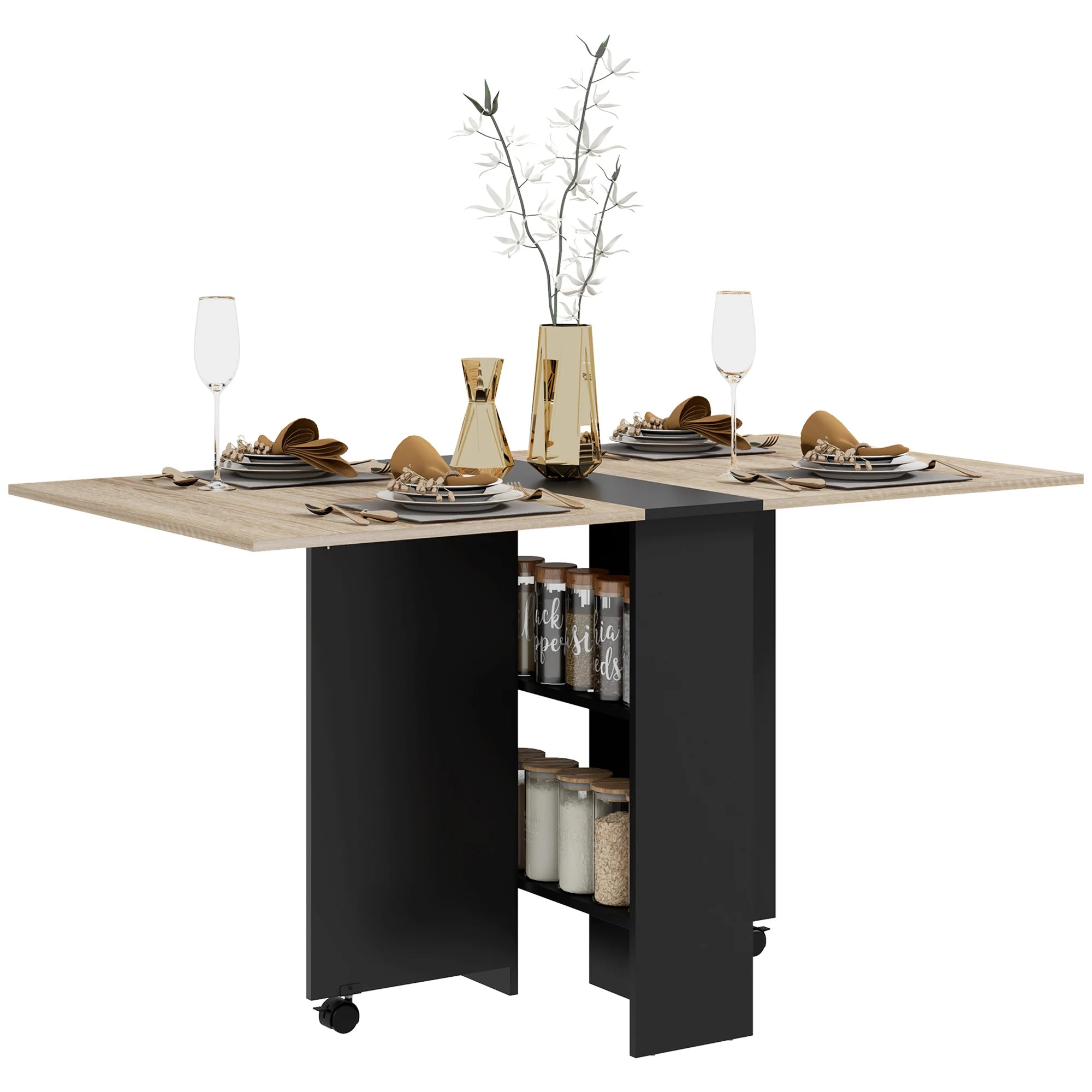 Table rectangle salle a manger extensible avec Rallonges Rabattables