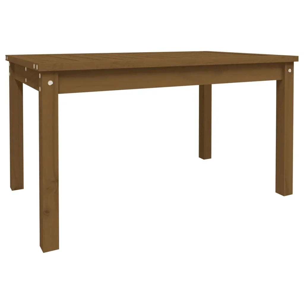 Table de jardin design en bois de pin massif couleur miel