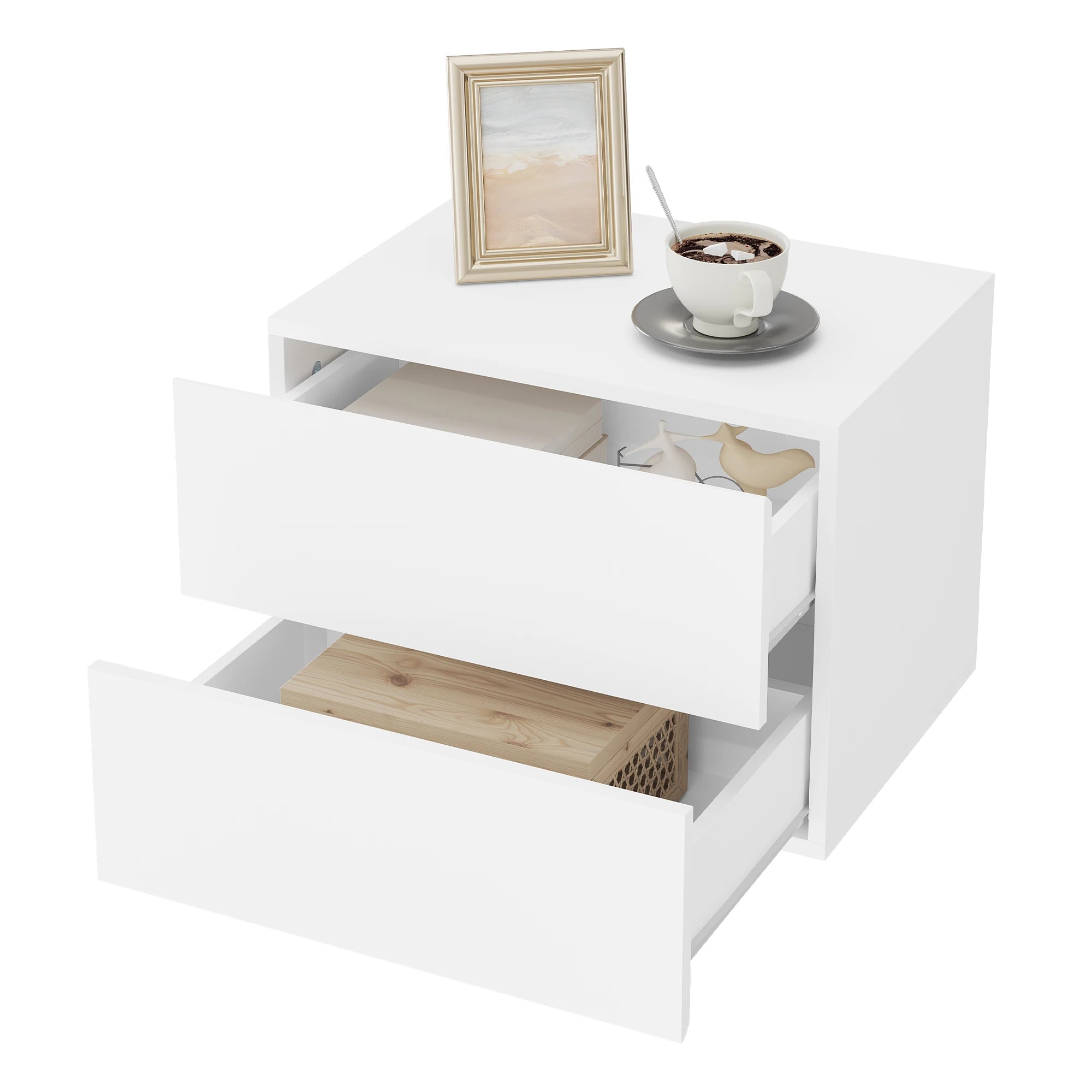 Lot de 2 table de chevet suspendu avec Tiroirs