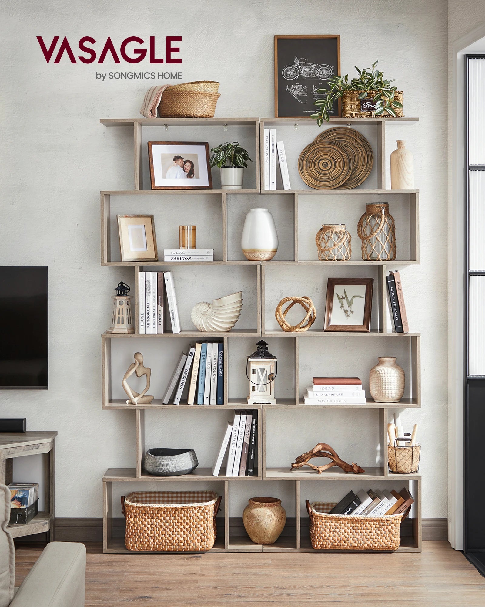 Bibliothèque étagère à 6 niveaux