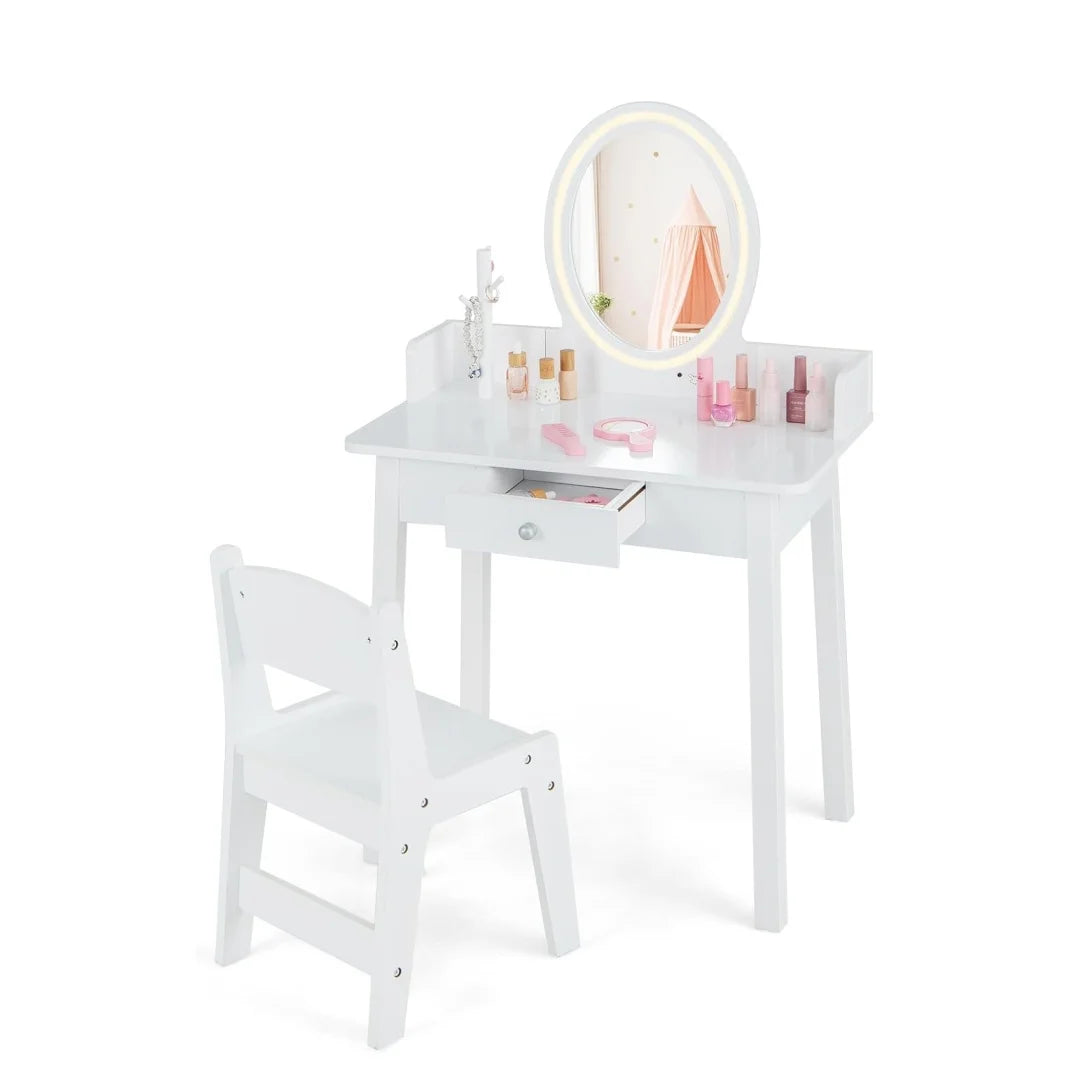 Coiffeuse pour enfants avec Miroir LED