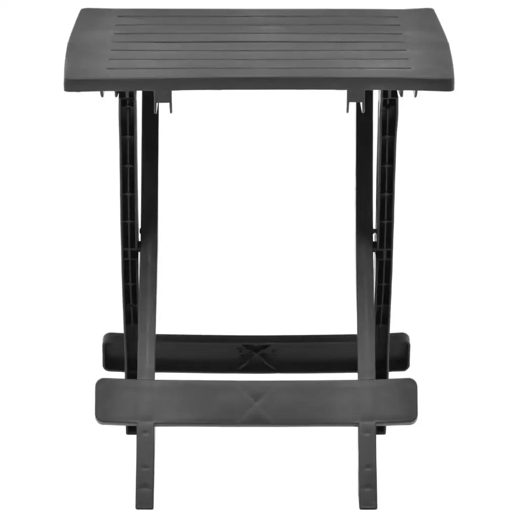Table de jardin simple pliante carre anthracite en plastique