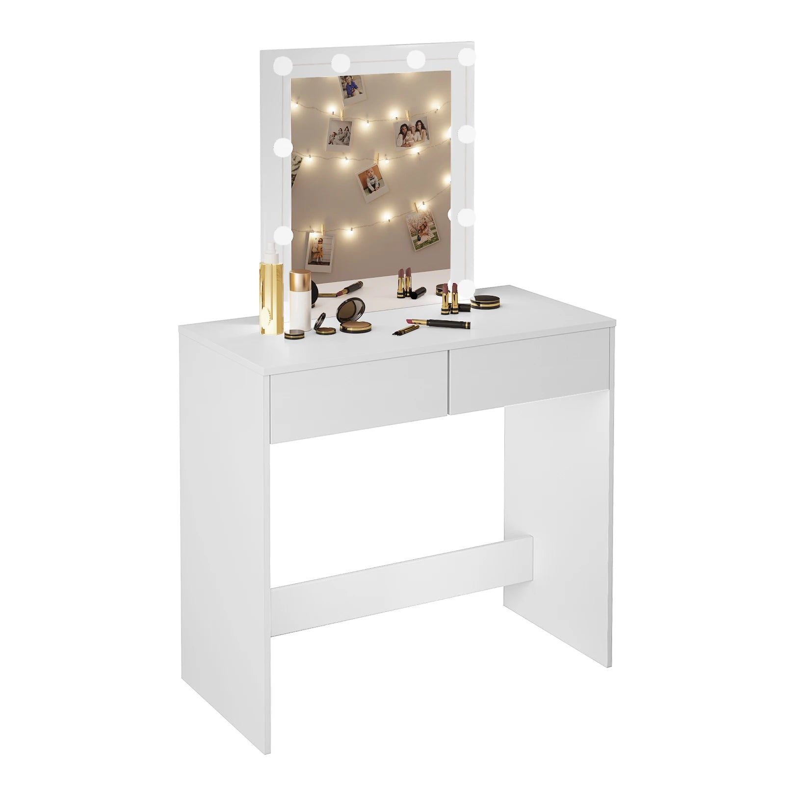 Coiffeuse moderne design bois avec miroir LED