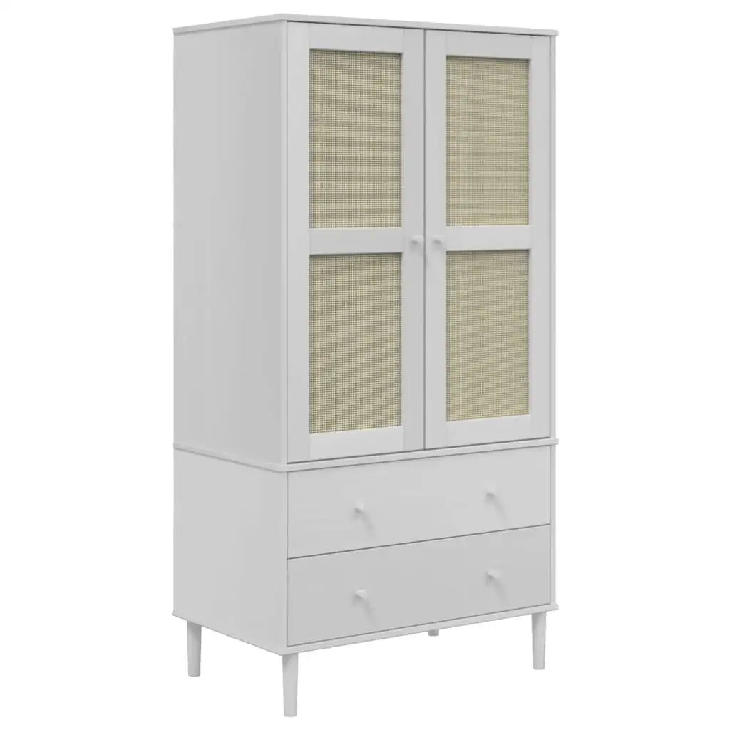 Armoire blanc en rotin