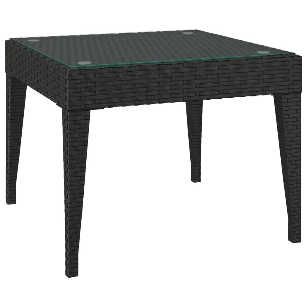 Table de jardin en resine tressée noir