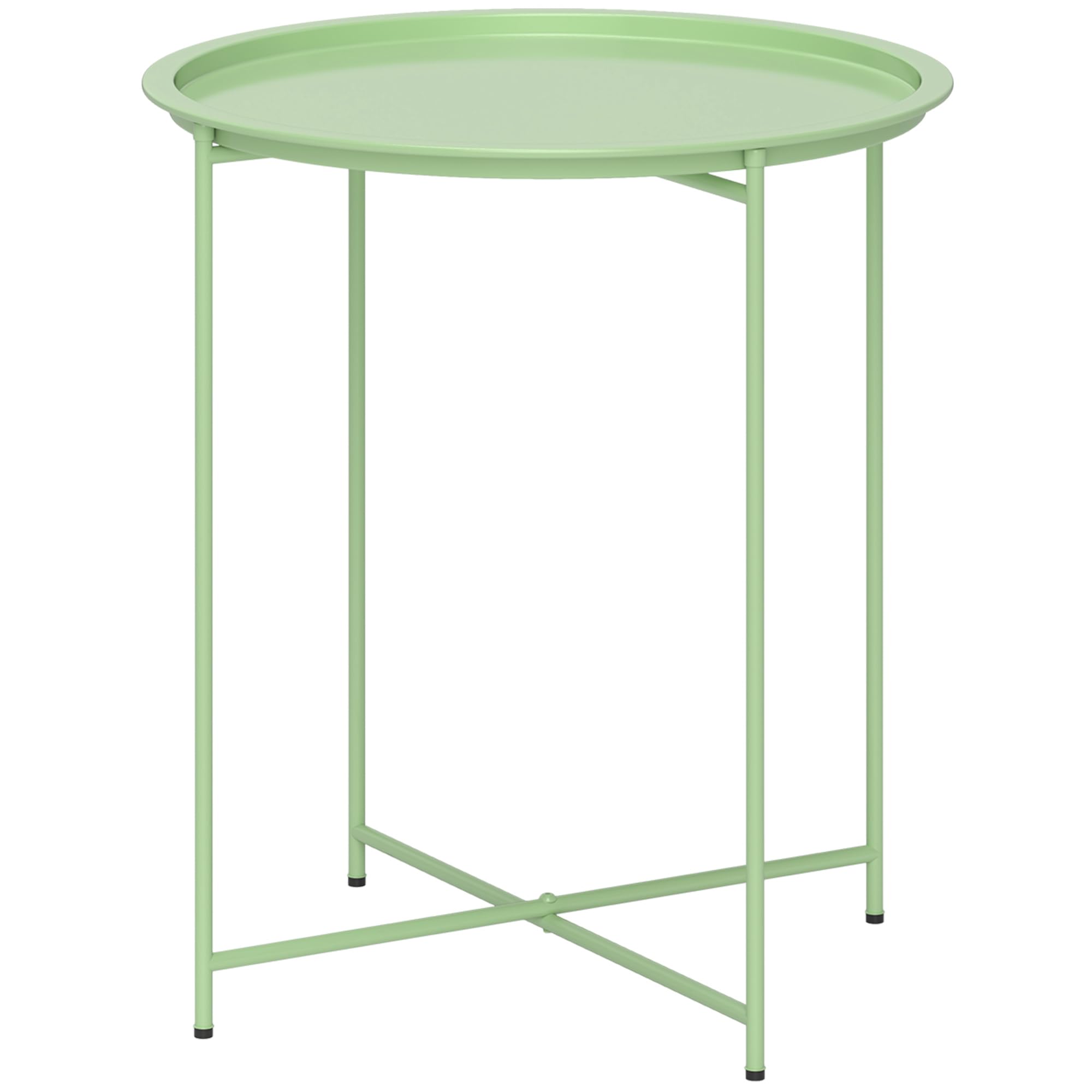 Table basse de jardin acier ronde avec pieds pliables