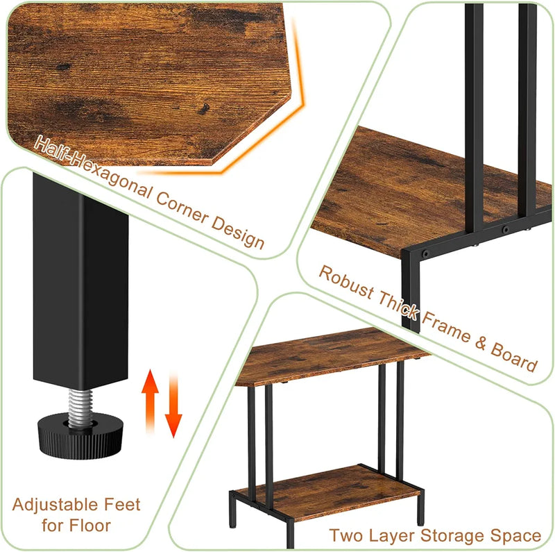 Table basse en bois à 2 niveaux