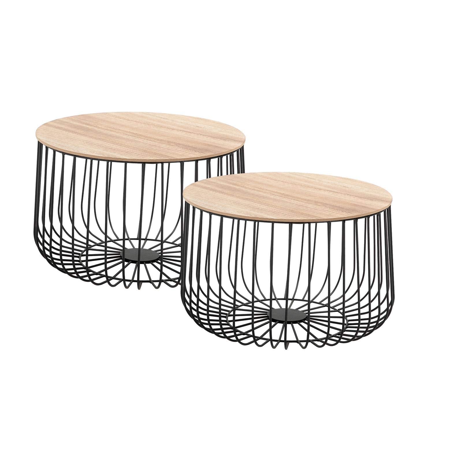 Table basse moderne ronde Lot de 2 Tables 