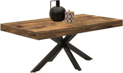 Table basse rectangulaire en bois foncé