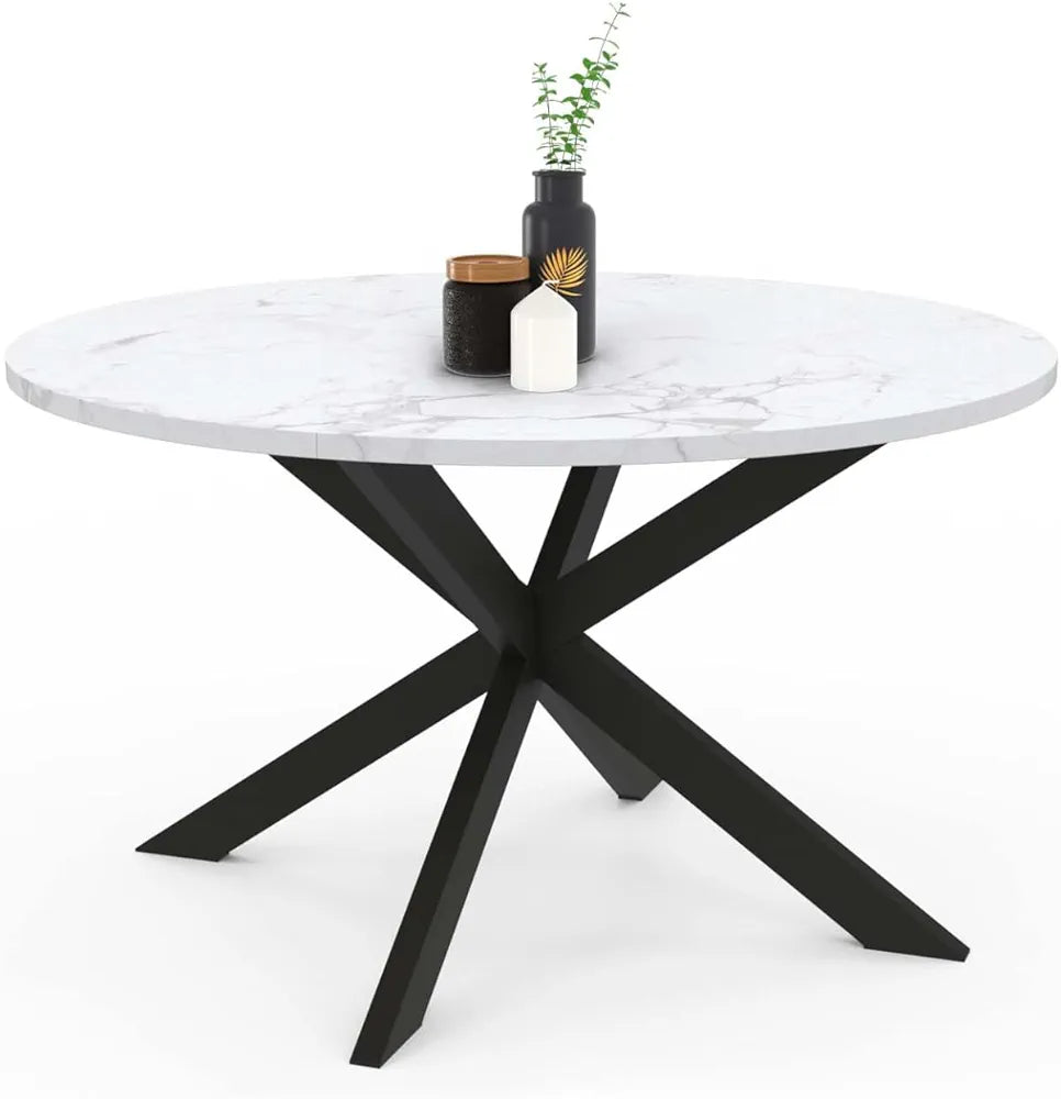  Table basse ronde effet marbre