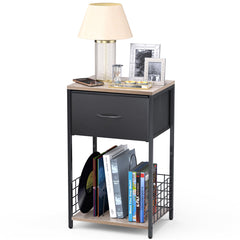 Table de chevet rectangle avec Tiroirs Tissu