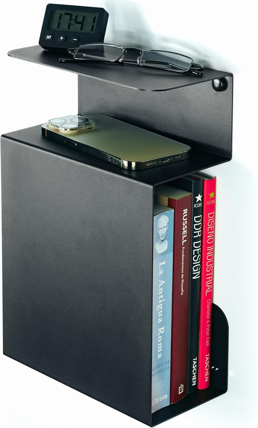 Table de chevet suspendu design blanc en 100% Acier 