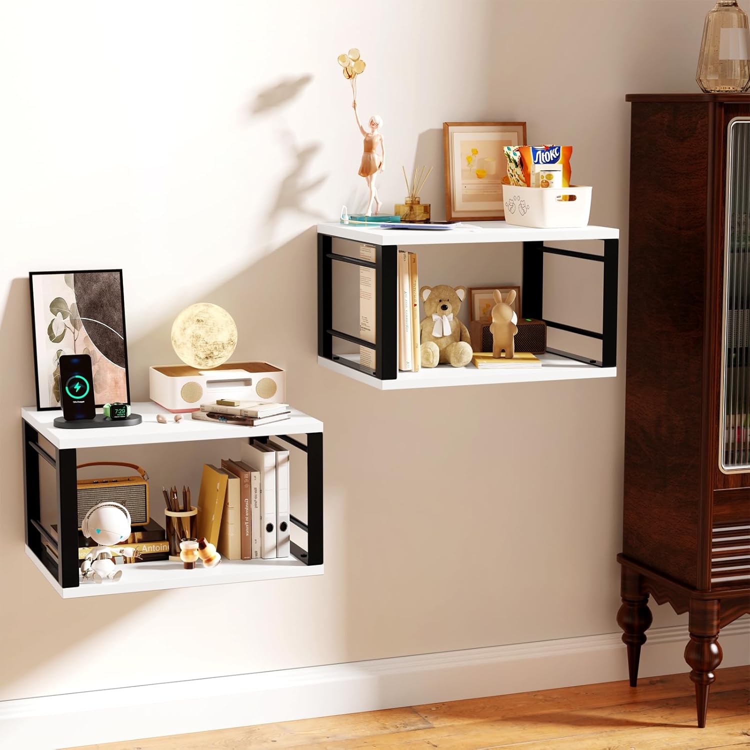 Table de chevet suspendue design Lot de 2 de Style Minimaliste 