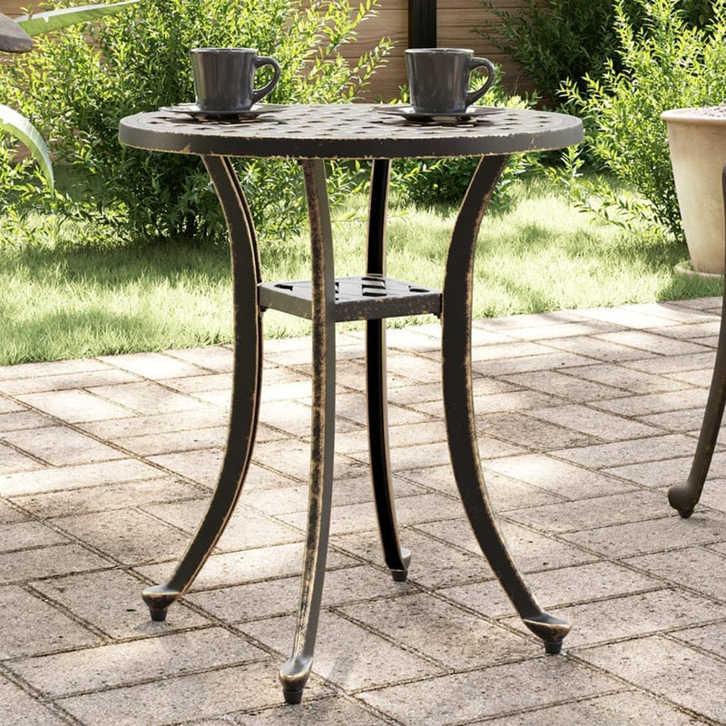 Table de jardin aluminium ronde en Bronze   